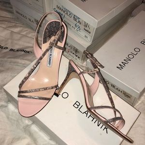 Manolo Blahnik Blush Tunica Lizard Giglio